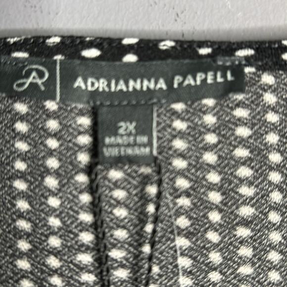 Adrianna Papell Black and White Polka Dot Flutter Sleeve Blouse Size 2X - Picture 5 of 9